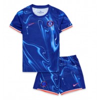 Camisa de Futebol Chelsea Equipamento Principal Infantil 2024-25 Manga Curta (+ Calças curtas)